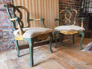 Coppia di sedie veneziane d’epoca Settecento