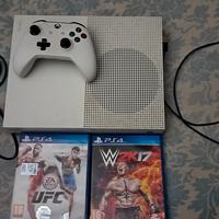 Xbox one s + 2 giochi ps4 + cavo alimentatore