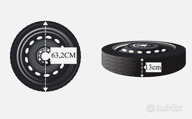 RUOTINO COMPLETO DI PNEUMATICO 125/70R18 + CRIC