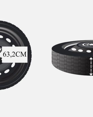 RUOTINO COMPLETO DI PNEUMATICO 125/70R18 + CRIC