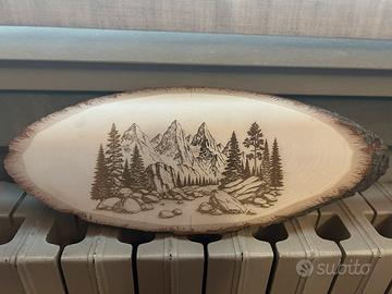 Quadro montagna in legno