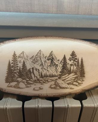 Quadro montagna in legno