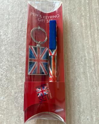 Set penna e portachiavi bandiera britannica