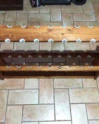 PORTACANNE rastrelliera espositore in legno abete