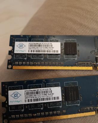 Coppia RAM Desktop Nanya 512MB DDR2