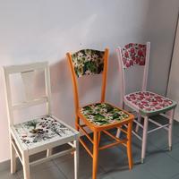 Sedie in legno anni '50 rivisitate