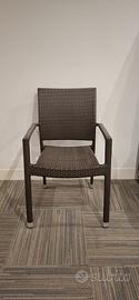 Sedia rattan con braccioli EMU Contract