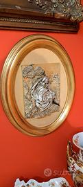 Capoletto Madonna con bambino in lamina d'argento