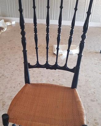 Sedia stile Chiavari / Napoleone III Laccata Nera