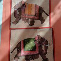 Elefanti dipinti a mano su carta di riso