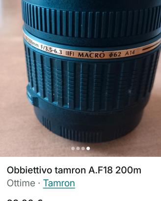obbiettivo tamon AF18.   200m