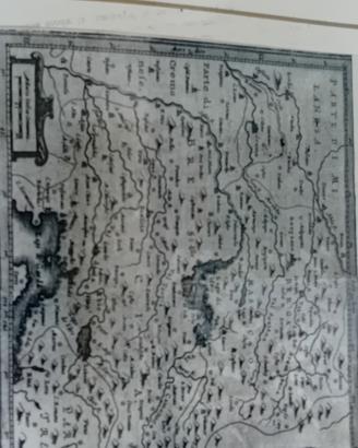 antica mappa di Bergamo e Brescia rarissima xilogr