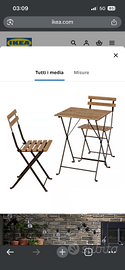 Tavolino e sedie giardino Ikea