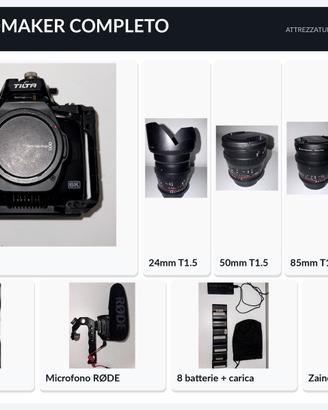 KIT BLACKMAGIC6K – 4 OBIETTIVI+DJI RS 2+RØDE+TILTA