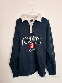 Felpa H&M Toronto Canada stile College - blu navi