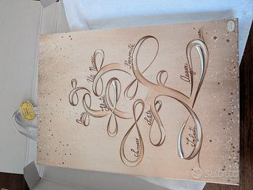 Pannello Legno ACCA infiniti auguri argento