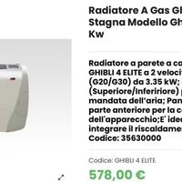 Radiatore gas Termoconvettore termosifone lotto