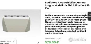 Radiatore gas Termoconvettore termosifone lotto