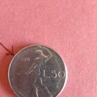 moneta da L.50 con errore di conio