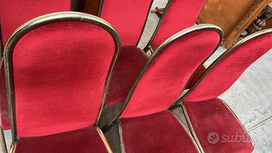 n.6 sedie rivestimento vellutino rosso
