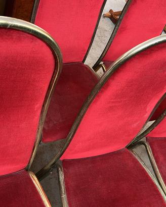 n.6 sedie rivestimento vellutino rosso