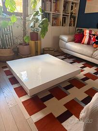Tavolino natuzzi nautilus 88x88 bianco lucido