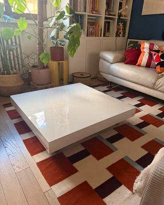Tavolino natuzzi nautilus 88x88 bianco lucido