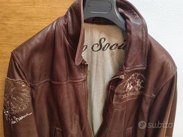 Giacca La Martina in vera pelle marrone – Vintage