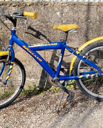 bicicletta 20 bambino blu e giallo