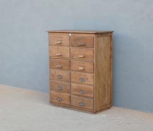 Cassettiera mobile 12 cassetti in legno di pioppo