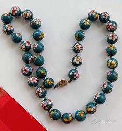 Collana perle cloisonnée