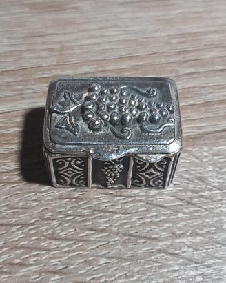 Argento 925 scatola scrigno Portapillole Uva 