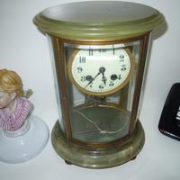 Orologio da tavolo pendola onice verde vintage