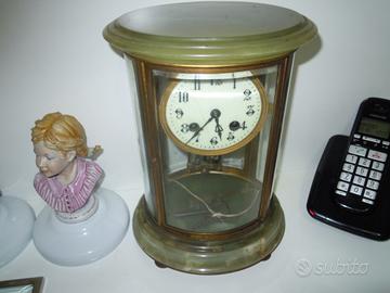 Orologio da tavolo pendola onice verde vintage