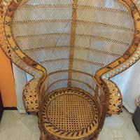 poltrona in vimini anni 60 70