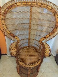 poltrona in vimini anni 60 70