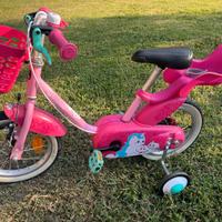 Bici bambina 3-5 anni Btwin 500 UNICORN 14 POLLICI