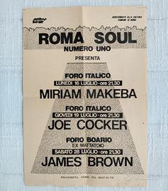 Volantino ROMA SOUL 1973 M.Makeba/J.Cocker/J.Brown