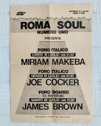 Volantino ROMA SOUL 1973 M.Makeba/J.Cocker/J.Brown