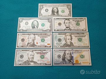BANCONOTE DOLLARI LAMINA ARGENTO COLORATE
