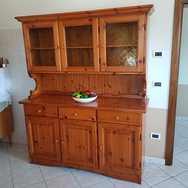 CREDENZA CON VETRINA IN PINO 