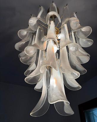 Lampadario con foglie in vetro La Murrina