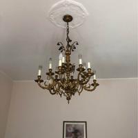 Lampadario a sospensione in metallo bronzo/oro