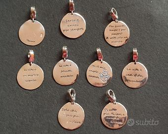 Ciondolo con frase incisa in argento 925