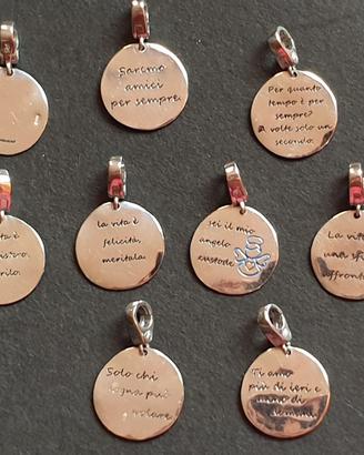 Ciondolo con frase incisa in argento 925