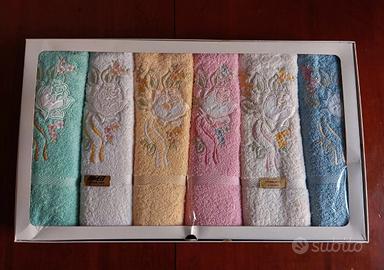 Set 12 asciugamani (6 viso e 6 ospite) 100% cotone