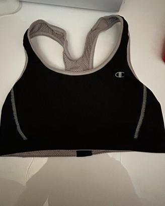 Top sportivo champion nero/grigio taglia m/l