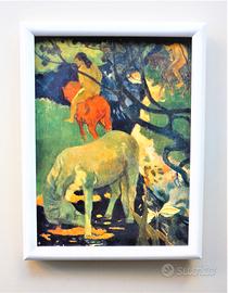 Quadro Il cavallo bianco di Gauguin con cornice