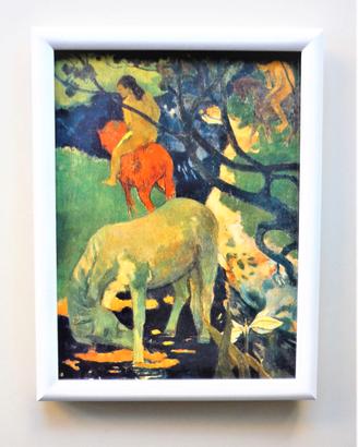 Quadro Il cavallo bianco di Gauguin con cornice