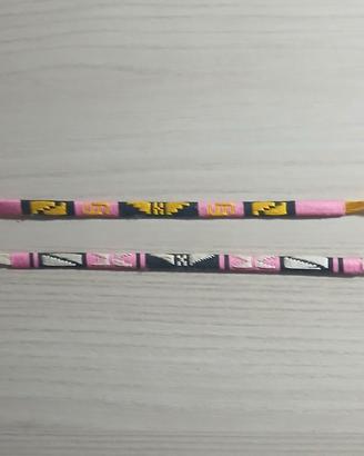 2 bracciali lavorati a mano in cotone 